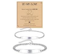 Matching Bracelets, Couple Bracelet Anniversary Couple Gifts for Him and Her Boyfriend and Girlfriend Stainless Steel Relationship Bracelets Birthday Gifts for Her Wife Husband Anniversary Jewelry for