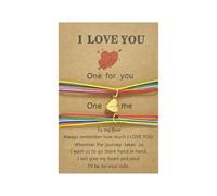 Matching Bracelets for Couples ECG Suction Bracelet Rainbow Woven Thread Heart-Shaped Pendant Soulmate Friendship Bracelet Forever Infinity Jewelry Long Distance Relationship Gifts for Women Her Him