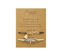 Matching Bracelets for Couples ECG Suction Bracelet Rainbow Woven Thread Heart-Shaped Pendant Soulmate Friendship Bracelet Forever Infinity Jewelry Long Distance Relationship Gifts for Women Her Him