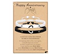 Matching Bracelets for Couples Gifts for New Relationship Dainty Coulple Gift Long Distance Bracelets with Heart Adjustable Romantic Gifts for Her Him Wedding Jewelry, Adjustable, Stainless Steel, no