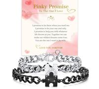 Matching Bracelets for Couples Girlfriend Boyfriend - Long Distance Relationship Gifts Stainless Steel Couples Bracelets for Lover Soulmate, His Hers Gifts for Promise Christmas Valentine's Day