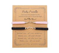 Matching Bracelets for Couples Love Knot Bracelet Pinky Promise Long Distance Relationship Bracelets Anniversary for Him and Her for Girlfriend Boyfriend, One Size, Nylon, no gemstone
