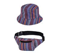 Matching Bucket Hat and Bum Bag Set - Festivals, Holidays, Trips, and Outdoor Activities - Unisex Set Available in 5 Stylish Colour Designs (UK, Alpha, One Size, Turquoise)
