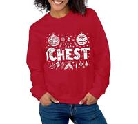 Matching Chestnuts Funny Christmas Couples Joke Sweatshirt Long-sleeved crew neck sweatshirt with a printed pattern