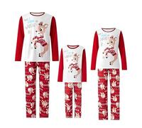 Matching Christmas for Family Christmas Deer Soft Long Sleeve Matching Sets Mommy and Me Couples Comfortable Couple Clothes Set Matching Sets Adults Graphic Two Piece Santa
