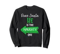 Matching Christmas Outfit for Couples He's the Naughty One Sweatshirt