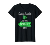 Matching Christmas Outfit for Couples He's the Naughty One T-Shirt