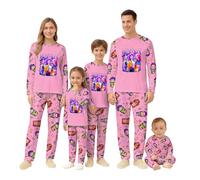 Matching Christmas Pjs for Family D-Demons H-Hunters Printed Christmas Pyjamas Long Sleeve Pajamas Xmas Pjs Outfits Nightwear Sleepwear Festive Holiday Loungewear Sets for Women Men Kids Babys