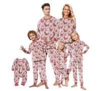 Matching Christmas PJs for Holiday Nights - Family Christmas Pyjamas Set, Cozy Sleepwear for Christmas Eve Pink