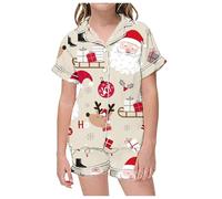 Matching Christmas Pyjamas For Kids Boys Children'S Christmas Print Short Sleeve Shorts Cardigan Children'S Pyjamas Two Sets Pink