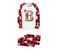 Matching Christmas Pyjamas His and Hers,Matching Christmas Pjs for Family A-Z Letters Graphic Xmas Nightwear Pjs Family Set Crimbo Sleepwear Pyjamas Sets