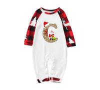 Matching Christmas Pyjamas Reindeer,Matching Christmas Pjs for Family A-Z Letters Graphic Xmas Nightwear Pjs Family Set Crimbo Sleepwear Pyjamas Sets