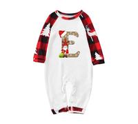 Matching Christmas Pyjamas Reindeer,Matching Christmas Pjs for Family A-Z Letters Graphic Xmas Nightwear Pjs Family Set Crimbo Sleepwear Pyjamas Sets