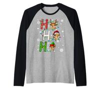 Matching Christmas Santa Hat Ho Ho Ho Meerkat Animal Xmas Raglan Baseball Tee