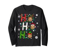 Matching Christmas Santa Hat Ho Ho Ho Quokka Animal Xmas Long Sleeve T-Shirt