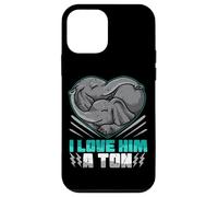 Matching Couple I LOVE HIM A TON Elephant Pun Funny Animal Case for iPhone 12 mini