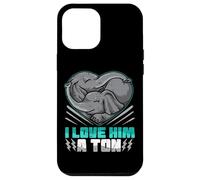 Matching Couple I LOVE HIM A TON Elephant Pun Funny Animal Case for iPhone 12 Pro Max