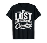 Matching Couples If Lost Return to Coraline Funny Value Graphic T-Shirt