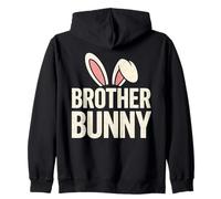 Matching Easter Family Outfit Brother Bunny Ears Design Zip Hoodie