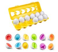 Matching Eggs 12 pcs Set Easter Eggs, Educational Color & Shape Recognition Sortere Skills Study Early Learning Educational Fine Motor Skill