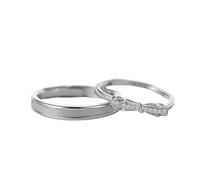 Matching Engagement Rings S925 Rings Heart Sterling Silver Cubic-Zirconia Butterfly Knot Adjustable Popular for Couple Women Sister Birthday Jewelry