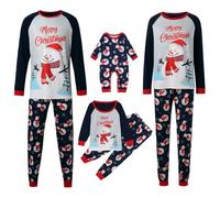 Matching Family Christmas Pajamas, Christmas Family Pajamas Matching Sets 2025 Xmas Tree Fireworks Print Top and Striped Pants Holiday Home Sleepwear Pyjama Loungewear Set Jammies Blue