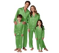 Matching Family Christmas Pyjamas, Christmas Matching Pajamas For Family, Mens Women's Pyjama Sets Long Sleeve Silk Satin Xmas Pjs Set, Xmas Sleepwear Nightwear For Women Men Adult Kid, Couple Pj