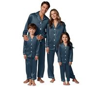 Matching Family Christmas Pyjamas, Christmas Matching Pajamas For Family, Mens Women's Pyjama Sets Long Sleeve Silk Satin Xmas Pjs Set, Xmas Sleepwear Nightwear For Women Men Adult Kid, Couple Pj