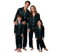 Matching Family Christmas Pyjamas, Christmas Matching Pajamas For Family, Mens Women's Pyjama Sets Long Sleeve Silk Satin Xmas Pjs Set, Xmas Sleepwear Nightwear For Women Men Adult Kid, Couple Pj