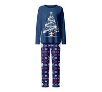 Matching Family Pyjamas for Daughter Holiday Party Sleepwear Cozy Loungewear for Girls Festive Year Winter Sleepwear Outfit, blue, S