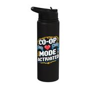 Matching Gamer Couple Co-Op Mode Activated Stainless Steel Insulated Water Bottle