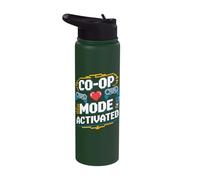Matching Gamer Couple Co-Op Mode Activated Stainless Steel Insulated Water Bottle