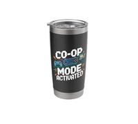 Matching Gamer Couple Retro Gaming Co-Op Mode Activated Stainless Steel Insulated Tumbler