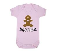 Matching Gingerbread Men Family - Brother Baby Grow Vest, 3-6 Months, Pastel Pink