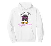Matching Girls Trip Playa del Carmen Mexico Messy Hair Bun Pullover Hoodie