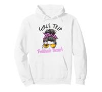 Matching Girls Trip Polihale Beach Kauai Messy Hair Bun Pullover Hoodie