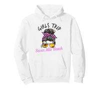Matching Girls Trip Seven Mile Beach Messy Hair Bun Pullover Hoodie
