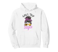 Matching Girls Trip Sitges Spain Messy Hair Bun Pullover Hoodie