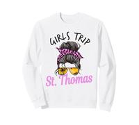 Matching Girls Trip St. Thomas USVI Messy Hair Sweatshirt
