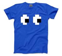 Matching Group Tshirt - Fun 8-bit Tee Costume for Halloween Fancy Dress 80s 90s Party Idea Ghost - M Blue