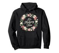 Matching Mahj It's Mahjong Time Floral Pullover Hoodie