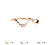 Matching Minimalist Wave Ring, s925 Sterling Silver Self Love Highs and Lows Personalized Ring, Ups and Downs Stacking Encouraged Jewelry for Women Best Bitches Rings for Best Friends (Rose gold,9)