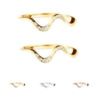 Matching Minimalist Wave Ring, s925 Sterling Silver Self Love Highs and Lows Personalized Ring, Ups and Downs Stacking Encouraged Jewelry for Women Best Bitches Rings for Best Friends (2Pcs-C,5)
