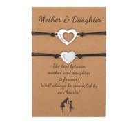 Matching Mothers Day Gifts for Mom Mama Matching Heart Bracelets for Mom Daughter Birthday Gift for Mommy Mama Long Distance Mother's Day Gifts for Moms Mamas Mothers Daughter Bracelets Set for 2