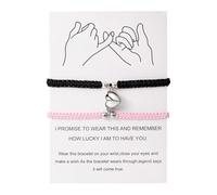 Matching Mutual Attraction Couple Bracelets His And Hers Adjustable 8 Love Heart Bracelet Jewelry Long Pendant (A, One Size)