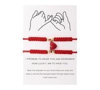 Matching Mutual Attraction Couple Bracelets His And Hers Adjustable 8 Love Heart Bracelet Jewelry Long Pendant (D, One Size)