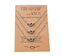 Matching Necklaces Friendship Forever Necklace Good Card Sister Knot Friend Pendants A Charm (C, One Size)