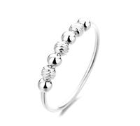 Matching Promise Rings 925 Silver Ring with Gemstone Sterling Irregular Round 3mm Beads Size R 1/2 Popular for Women Aunt Engagement Jewelry