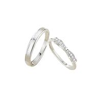 Matching Rings for Couples, Adjustable Couple Rings - Romantic Heart Gemstone Matching Bands for Love Engagement Wedding Ring Sets Valentines Day Gifts for Him & Her, Copper, Cubic Zirconia
