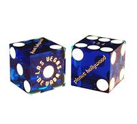 Matching Serial Casino Dice Pair - Authentic Las Vegas Craps Dice 19mm, Table-Played & Collectible - Planet Hollywood Blue Polished
